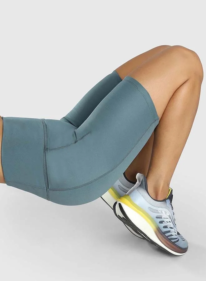 Musclemind Teal Women's Cycling Shorts 7 Inch for Women | Best Price UAE
