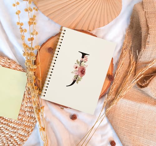 OXW Personalized Gifts Initial Letter J Notebook Journal, Cute Custom Notebook for School Girls, Monogrammed Gifts for Women, School Supplies for Girls, Customized Gifts, Spiral Notebook 5.5 x 8.3 - Image 2