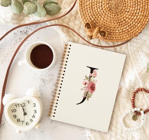 OXW Personalized Gifts Initial Letter J Notebook Journal, Cute Custom Notebook for School Girls, Monogrammed Gifts for Women, School Supplies for Girls, Customized Gifts, Spiral Notebook 5.5 x 8.3 - Image 3