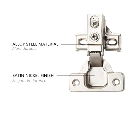 Silverline 2 Pack - Face Frame Quiet Soft Close Cabinet Door Hinges, 1/2 Inch Overlay, with Built-in Metal Dampers, Strong Heavy Duty Steel for Kitchen Bathroom - Image 2