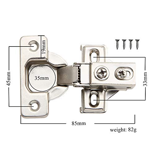 Silverline 2 Pack - Face Frame Quiet Soft Close Cabinet Door Hinges, 1/2 Inch Overlay, with Built-in Metal Dampers, Strong Heavy Duty Steel for Kitchen Bathroom - Image 3