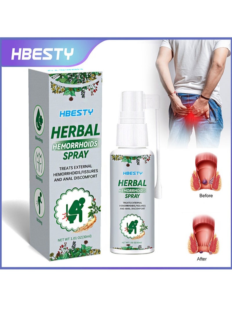 HBESTY 30ml Herbal Hemorrhoids Spray, Natural Herbal Formula, Treats Hemorrhoids, Quickly Reduces Swelling And Stops Bleeding (2PCS)  - Image 2