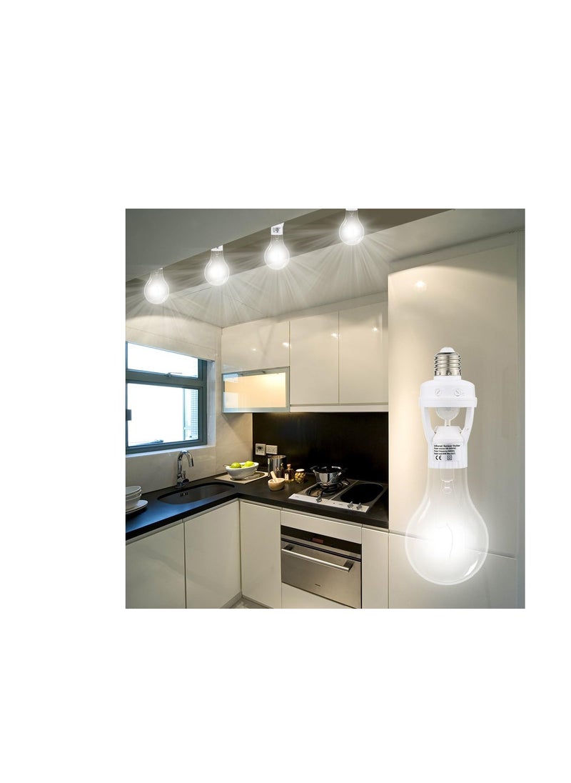 ABBASALI 360 Degree Detection PIR Infrared Motion Sensor E27 LED Light Lamp Base Holder Bulb Socket Day & Night 2 Modes  - Image 2