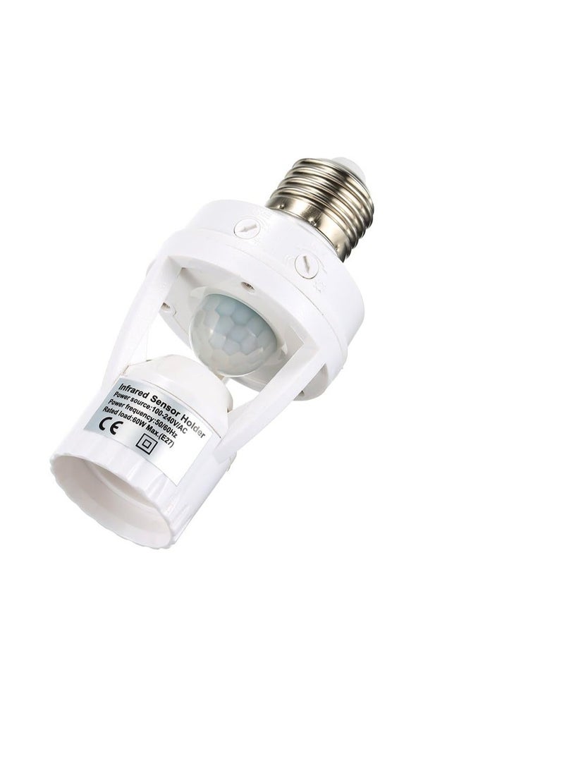 ABBASALI 360 Degree Detection PIR Infrared Motion Sensor E27 LED Light Lamp Base Holder Bulb Socket Day & Night 2 Modes  - Image 3