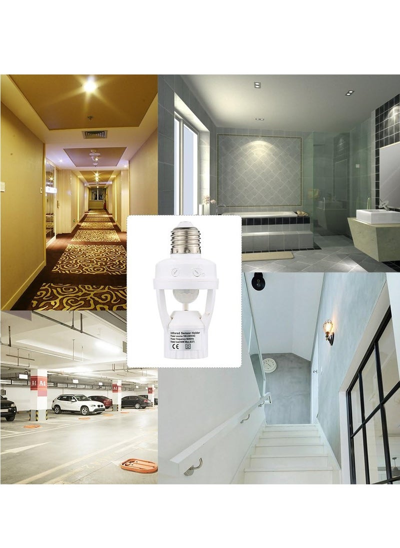 ABBASALI 360 Degree Detection PIR Infrared Motion Sensor E27 LED Light Lamp Base Holder Bulb Socket Day & Night 2 Modes  - Image 4