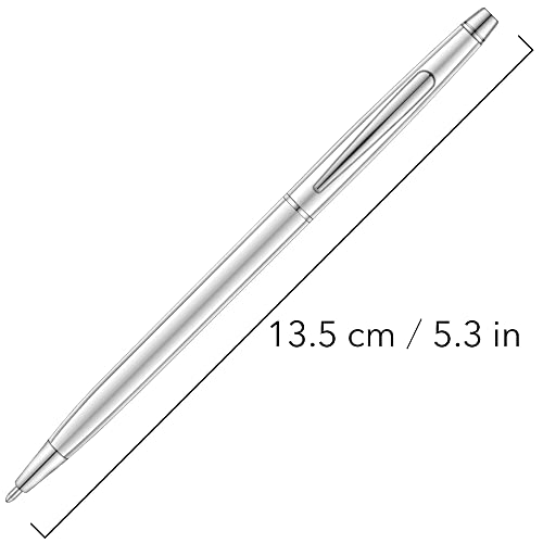 Unibene 6 Pcs Silver Slim Mental Ballpoint Pens Medium Point(1 mm) - Black ink, Nice Gift for Business Office Students Teachers Wedding - Image 3