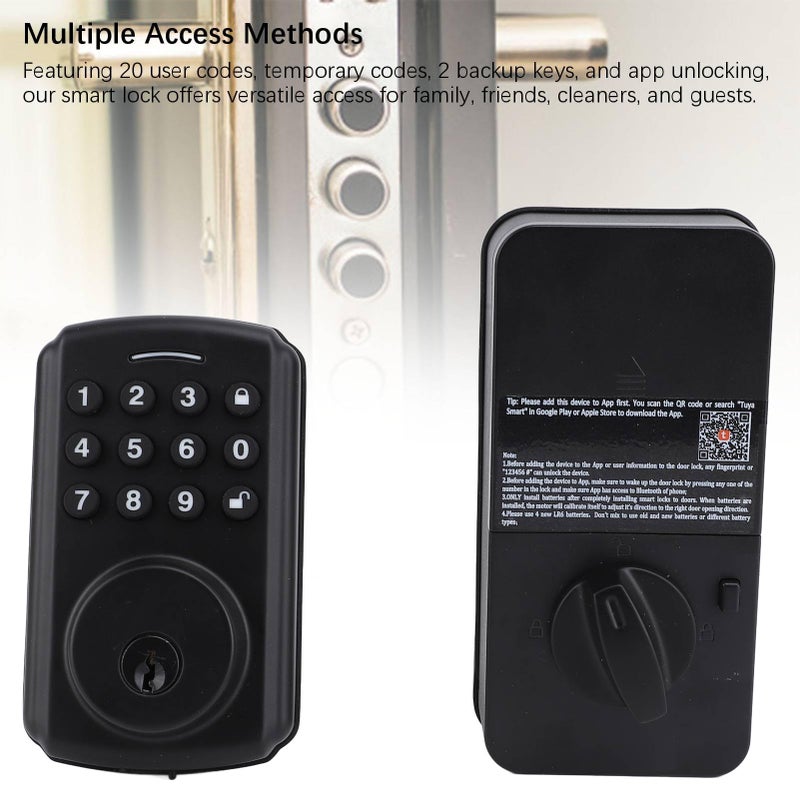 Electronic Keyless Entry Door Lock With APP Control IP54 Waterproof Includes 2 Keys 20 User Codes - Image 5