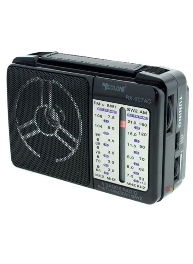 Classic Mini Electric Radio RX-607AC Black - Image 2