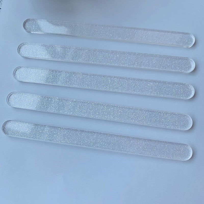 CHENRUI 20 Pcs Acrylic Cakesicle Popsicle Sticks for Ice Creamsicle Candy Apple (Clear Glitter) - Image 2