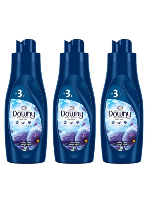 Downy Fabric Conditioner, Concentrate, Valley Dew Variant, Color Protection, More Softness, Longer Lasting Freshness, 1L, Pack of 3