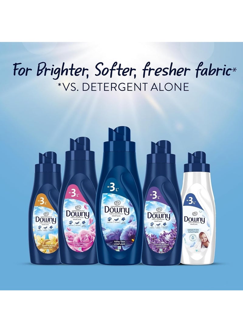 Downy - Downy Fabric Conditioner, Concentrate, Valley Dew Variant, Color Protection, More Softness, Longer Lasting Freshness, 1L, Pack of 3 - Image 1