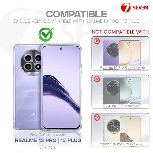 7-Seven 7SEVEN® Back Cover for Realme 13 Pro 5G | 13 Plus Transparent Mobile Back Case Shock Proof Design Camera Edges Protection Crystal Clear Phone Case Silicon Soft TPU and Flexible Bumper Phone Cover - Image 2
