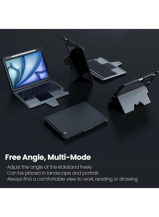 Nillkin Keyboard Case for iPad Pro 11(1st/2nd/3rd/4th Gen), iPad Air 5th&4th, iPad Air 11 inch Case with Keyboard(M3/M2), Magic Trackpad, Detachable Keyboard with 7 Backlight Colors, Black - Image 5