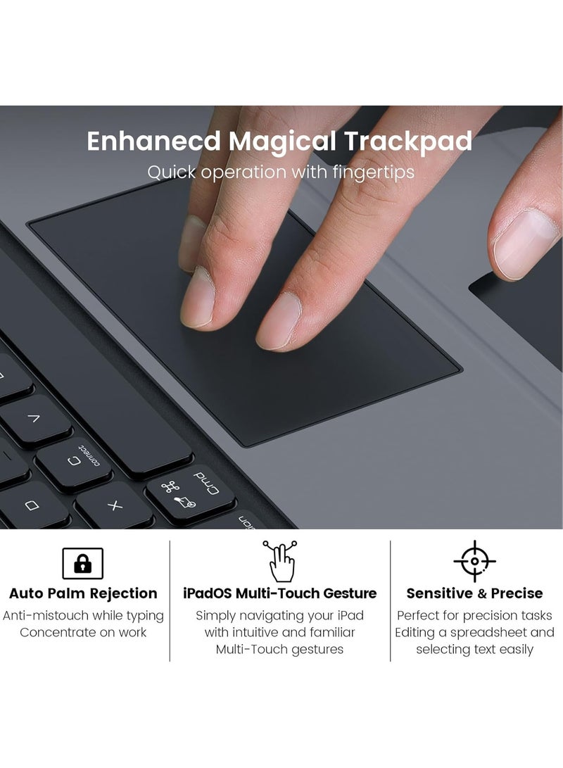 Nillkin Keyboard Case for iPad Pro 11(1st/2nd/3rd/4th Gen), iPad Air 5th&4th, iPad Air 11 inch Case with Keyboard(M3/M2), Magic Trackpad, Detachable Keyboard with 7 Backlight Colors, Black - Image 4