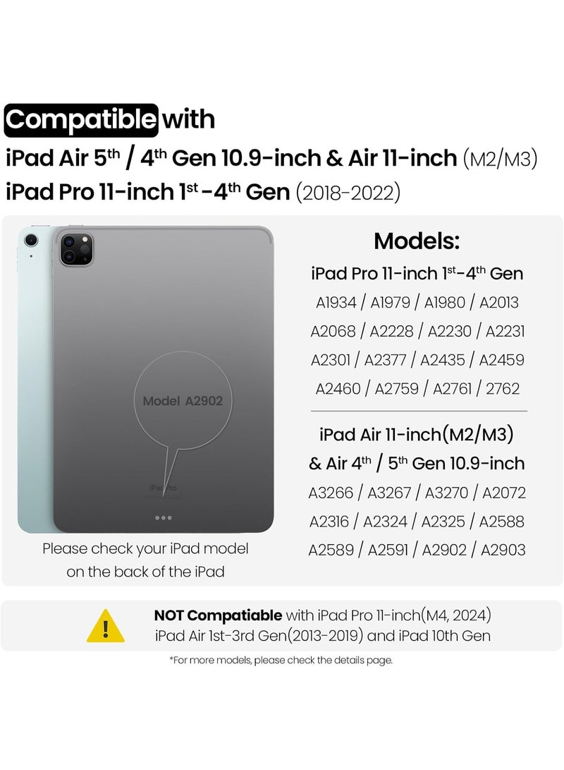 Nillkin Keyboard Case for iPad Pro 11(1st/2nd/3rd/4th Gen), iPad Air 5th&4th, iPad Air 11 inch Case with Keyboard(M3/M2), Magic Trackpad, Detachable Keyboard with 7 Backlight Colors, Black - Image 2