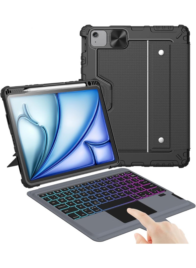 Nillkin Keyboard Case for iPad Pro 11(1st/2nd/3rd/4th Gen), iPad Air 5th&4th, iPad Air 11 inch Case with Keyboard(M3/M2), Magic Trackpad, Detachable Keyboard with 7 Backlight Colors, Black - Image 1