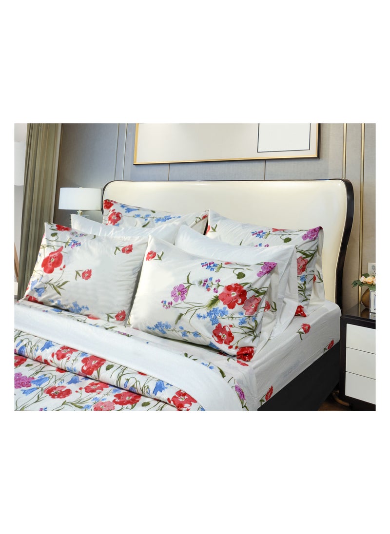 Family Bed Flat Bed sheet Set 100% Cotton 4 pieces size 240 x 250 cm Model 1014 from Family Bed  - Image 1