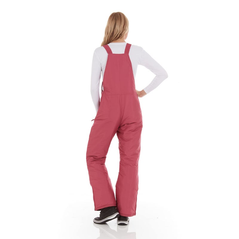 Arctic Quest Womens Ski Snow Bibs Pants Insulated Water Resistant Overalls Snowboarding Winter Waterproof Pants Women, Mauve, Small - Image 3