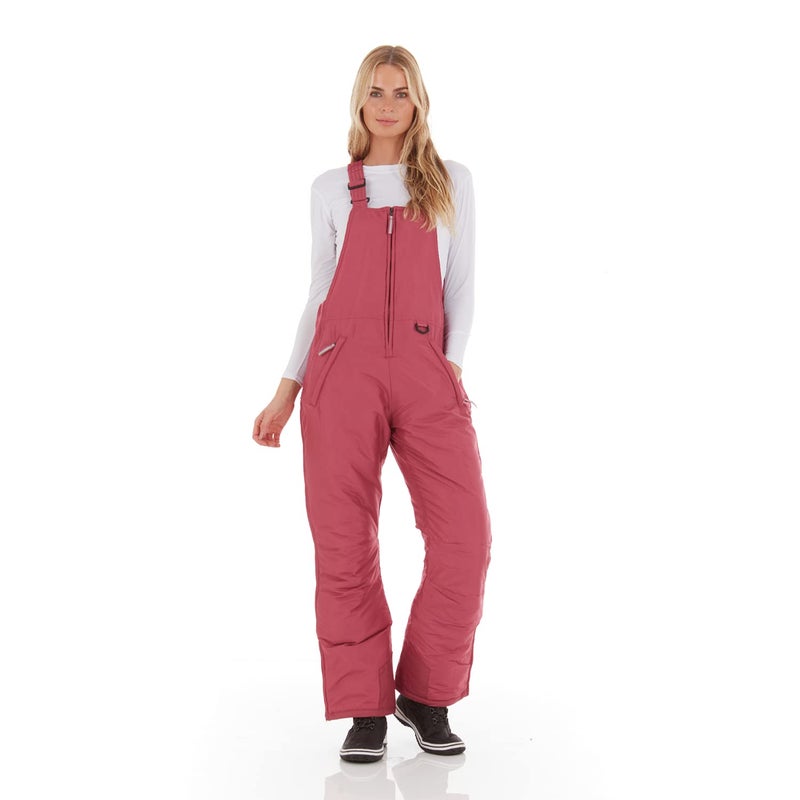 Arctic Quest Womens Ski Snow Bibs Pants Insulated Water Resistant Overalls Snowboarding Winter Waterproof Pants Women, Mauve, Small - Image 1