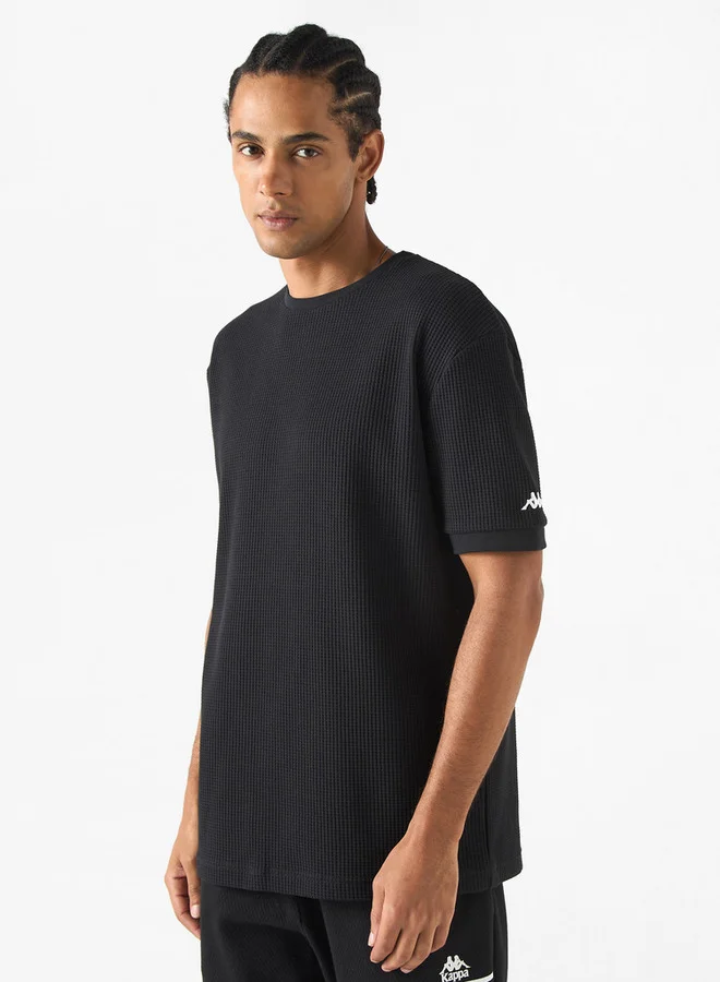 Kappa Kappa Textured Crew Neck T-shirt with Short Sleeves