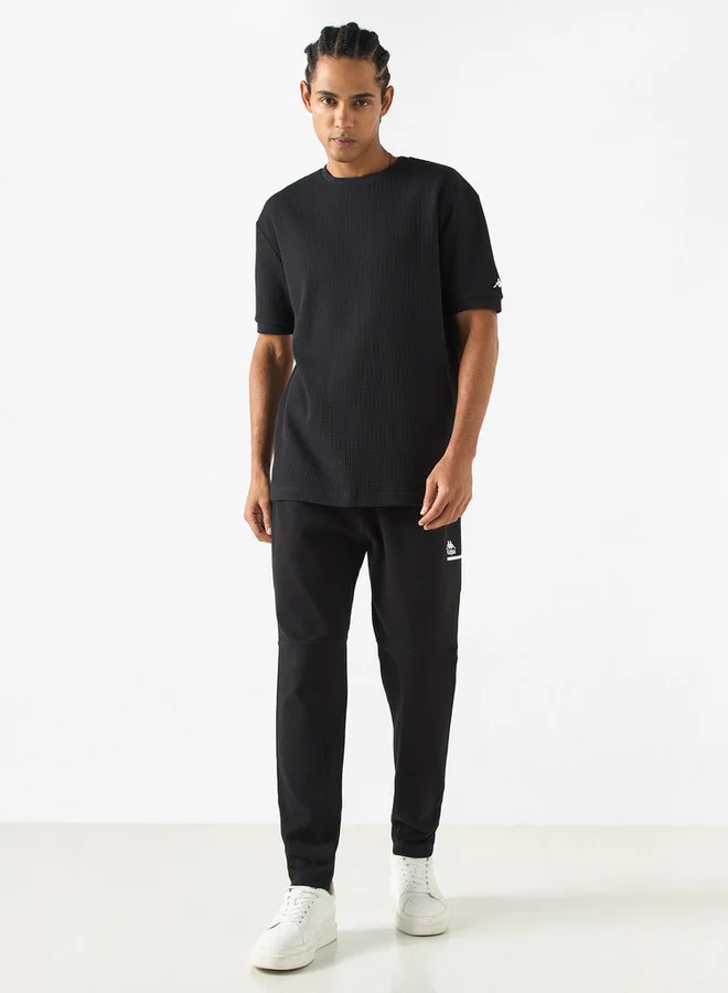 Kappa Kappa Textured Crew Neck T-shirt with Short Sleeves