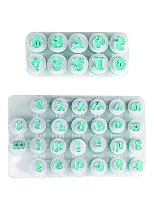 BAKING SET Baking Set 36pcs Push Easy Lower Case Alphabet Letter with Number Cookie Cutter Fondant Cutters Pack of 2  - Image 3