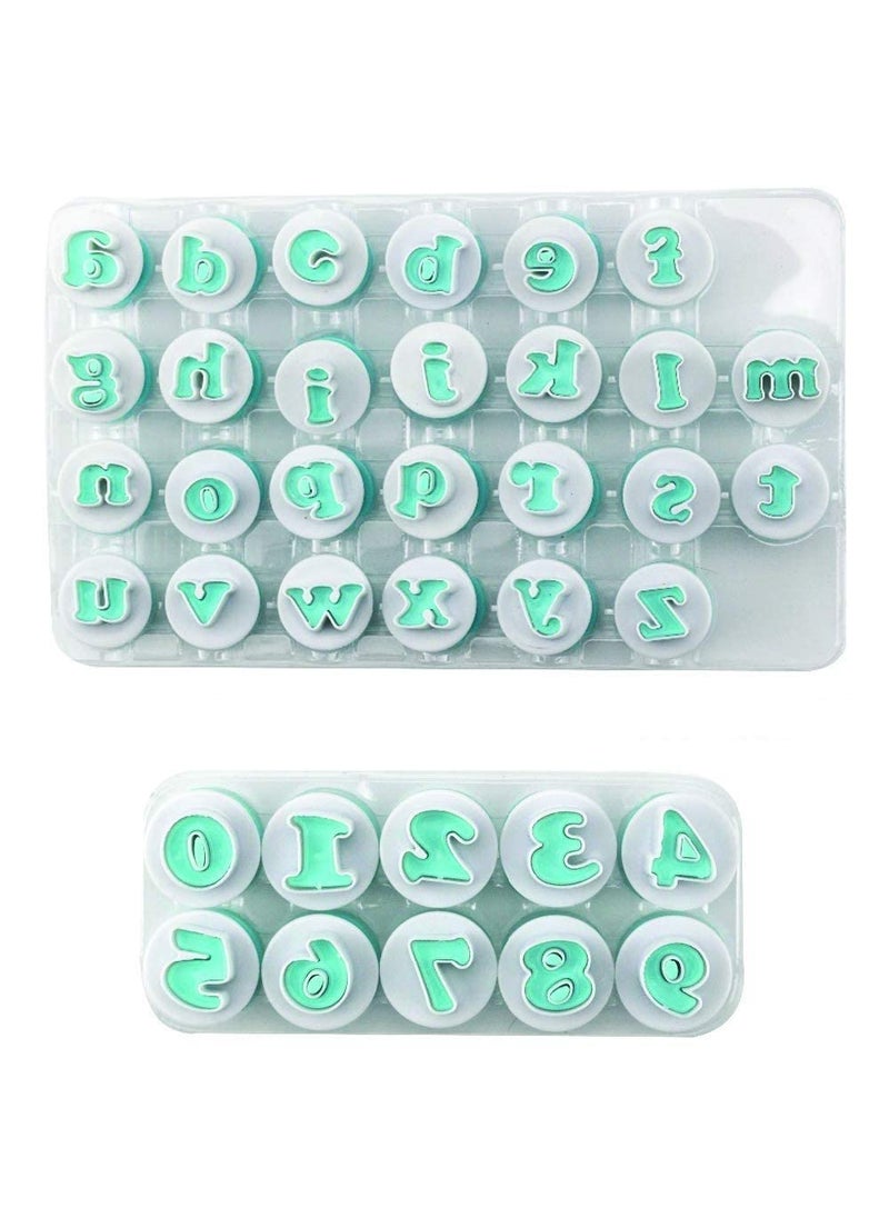 BAKING SET Baking Set 36pcs Push Easy Lower Case Alphabet Letter with Number Cookie Cutter Fondant Cutters Pack of 2  - Image 1
