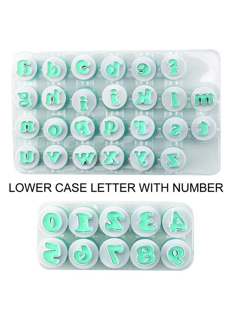 BAKING SET Baking Set 36pcs Push Easy Lower Case Alphabet Letter with Number Cookie Cutter Fondant Cutters Pack of 2  - Image 2