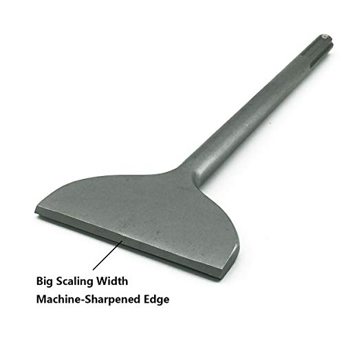 SPKLINE 4.5 Inch Wide Machine Sharpened Tile & Thinset Removal Scaling Chisel Bit Thinset Scraper & Floor Scraper, SDS MAX Shank,Semicircle Shape Scaling Blade, (4.5" X 14") - Image 3