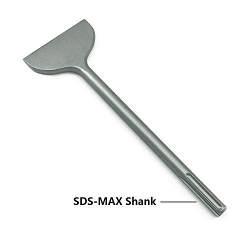 SPKLINE 4.5 Inch Wide Machine Sharpened Tile & Thinset Removal Scaling Chisel Bit Thinset Scraper & Floor Scraper, SDS MAX Shank,Semicircle Shape Scaling Blade, (4.5" X 14") - Image 4