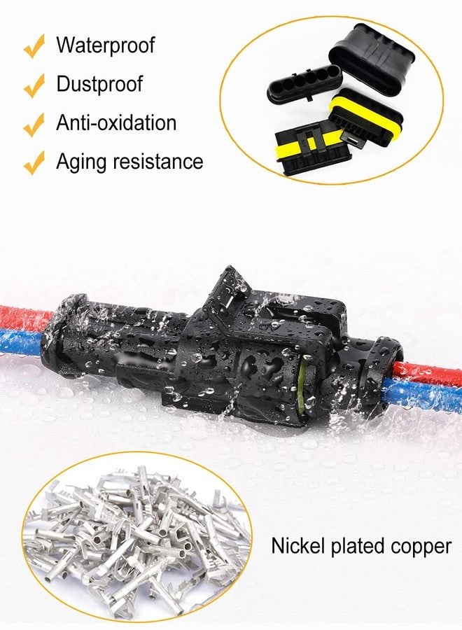 Twippo 800Pcs 50 Sets Waterproof Automotive Electrical Connectors Electrical Wire Connectors Plug Kit 1/2/3/4/5/6 Pin Waterproof Connectors with Ratchet Crimping Tool - Image 4