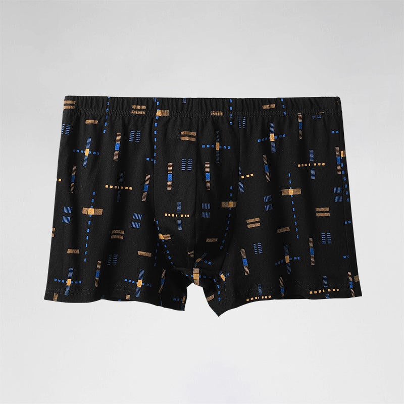 Mens Cotton Underwear Mens Sports Boxers plus size Boxer Shorts Comfortable Breathable Mens Underpants Trendy 302 black 