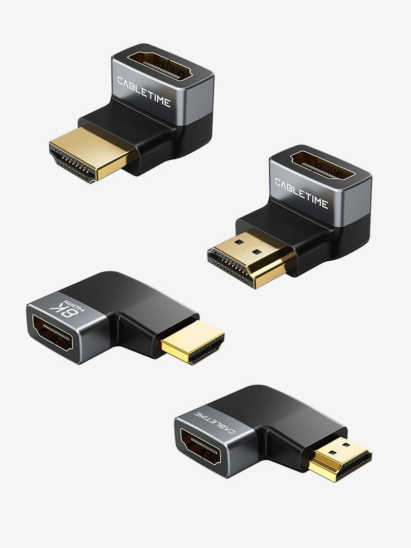 CABLETIME 8K HDMI ADAPTER 90° ANGEL MALE TO FEMALE