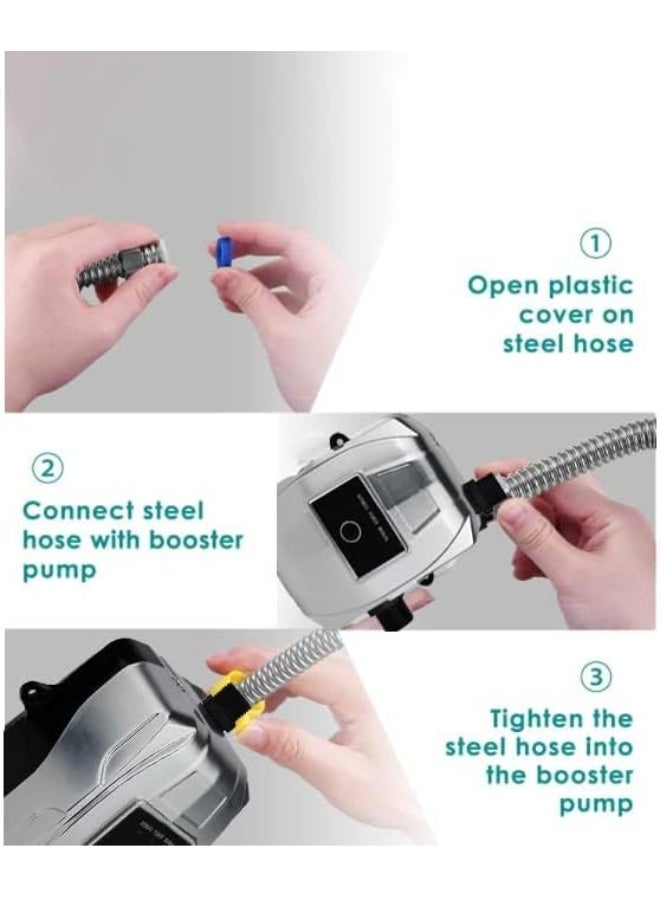 SHYLIYU Water Pressure Booster Pump DC 24V Solar Automatic Boosting Pump Water Recirculating Pump Mini Portable150W Max Lift 82ft 45L/min ½" Shower Kitchen Garden - Image 4