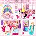 Style Shine Doll House Portable Foldable Dollhouse w 60 Pcs 2 Dolls Play House Toy with Bedroom Kitchen Pet House Camping Playset Playhouse Birthday Gift for Girl Kid Toddler - Image 4
