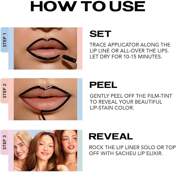 Sacheu Lip Liner StayN Peel Off Lip Stain Long Lasting Matte Lip Tattoo Transfer Proof Lipstain Infused with Hyaluronic Acid Vitamin E for All Skin Types Vegan CrueltyFree pINKED - Image 5