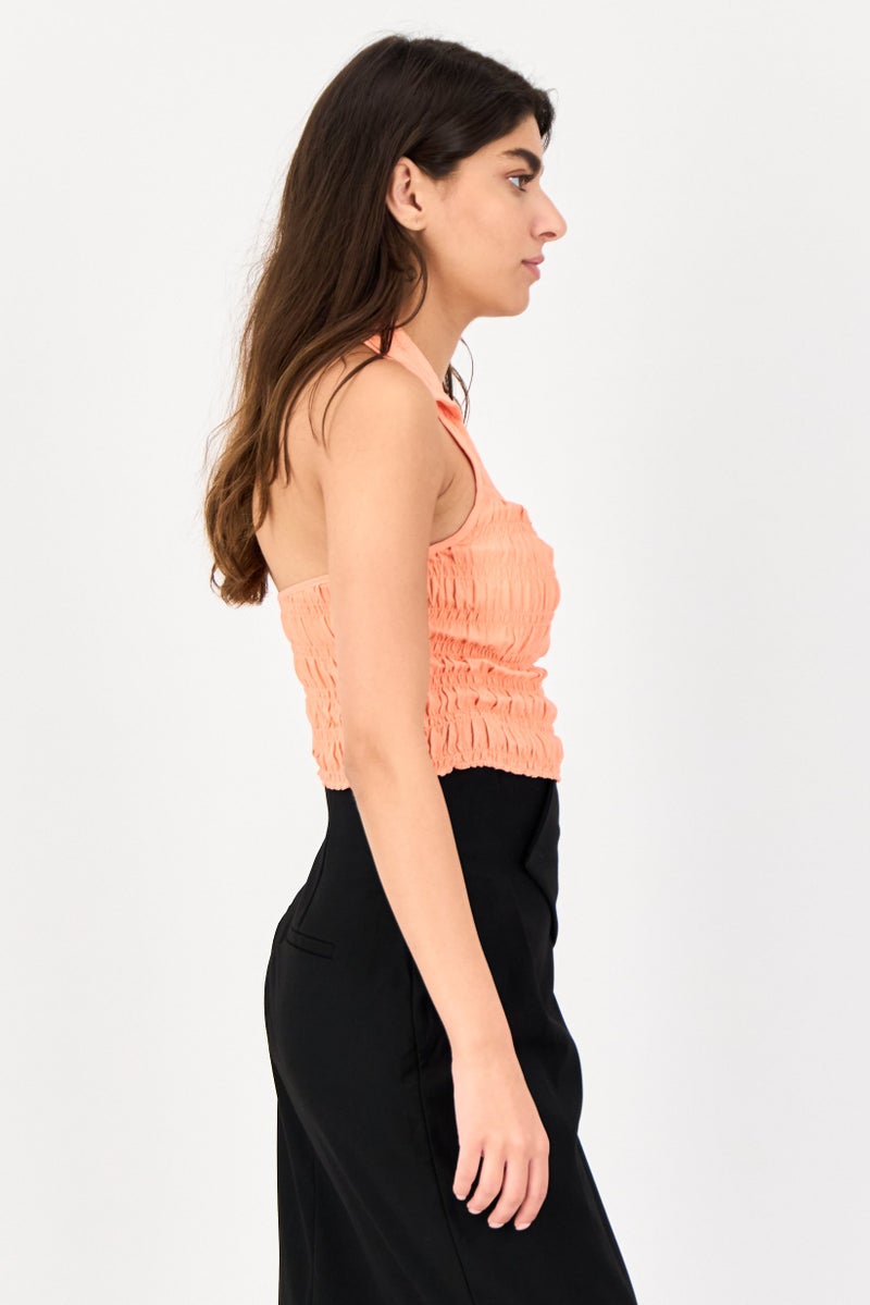 Cropp بلوزة نسائية بدون أكمام بتصميم هالتر، كورال - Image 2