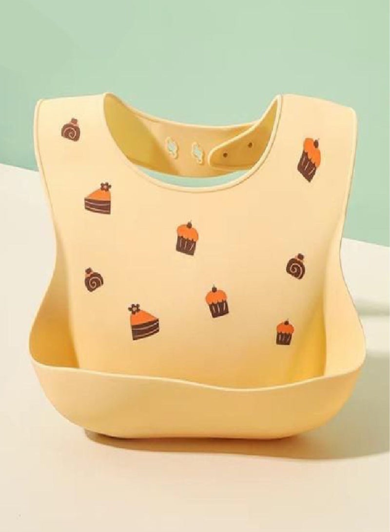 My Pumpkin Silicone Baby Bib 3D Printed Baby Bibs Adjustable With Wide Food Catcher Pocket Unisex Soft And Easily Wipe Clean For Infant Toddler (Cake Design) - Image 1