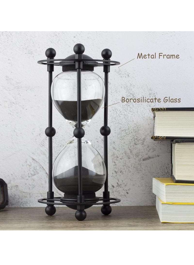 Excefore Hourglass Timer, 15 Minutes Sand Timer Vintage Metal Men's Ladies Quiet Clock for Home Office Kitchen Wedding Decor Ornaments (Black) - Image 4