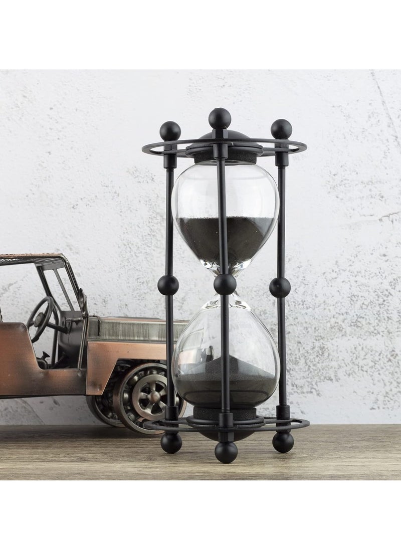 Excefore Hourglass Timer, 15 Minutes Sand Timer Vintage Metal Men's Ladies Quiet Clock for Home Office Kitchen Wedding Decor Ornaments (Black) - Image 5