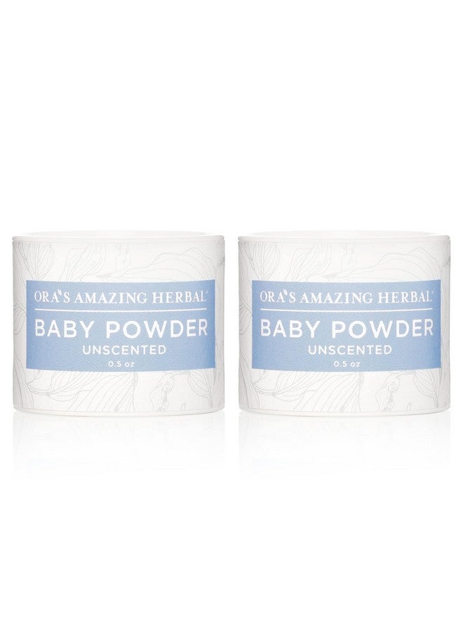 Ora's Amazing Herbal Talc Free Baby Powder, Cornstarch Free Baby Powder, Unscented Fragrance Free Powder, Arrowroot Baby Powder, Talc-Free Baby Powder, Ora’s Amazing Herbal (Unscented 0.5 Oz (2 Pack)) - Image 1