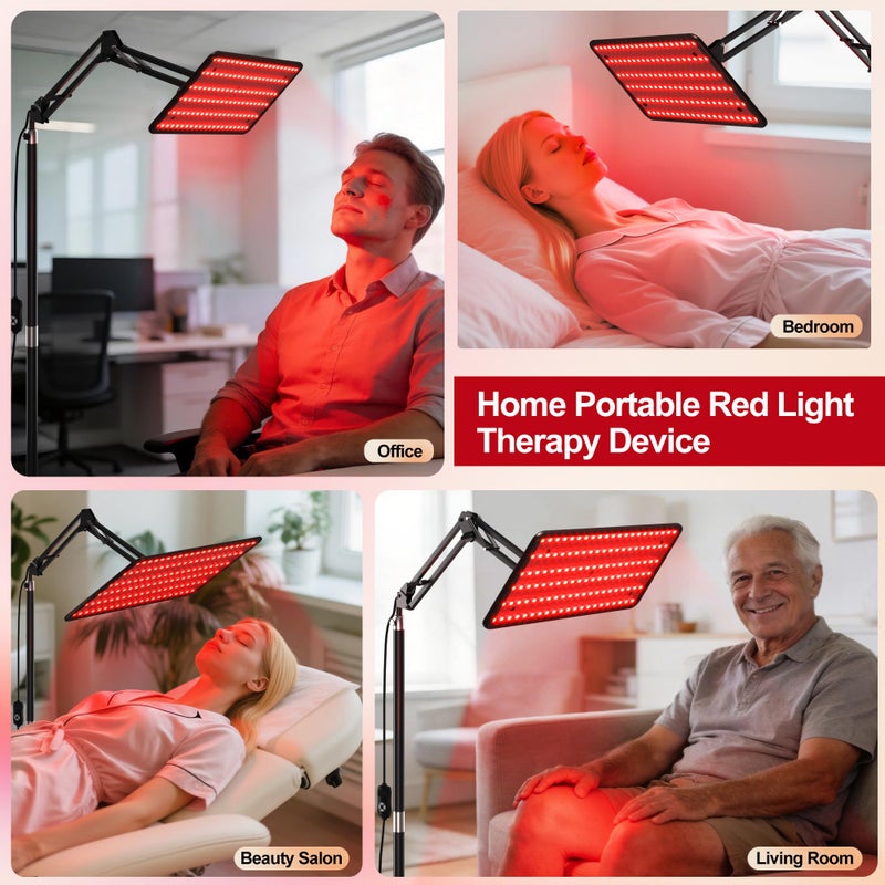 Morfone Red Light Therapy for Body Face - Tri-Wavelength (660nm, 850nm, 940nm) LED Infrared Light Therapy Lamp Panel with Adjustable Stand, Protective Glasses for Home Use, Gift for Women Girl, Large - Image 5