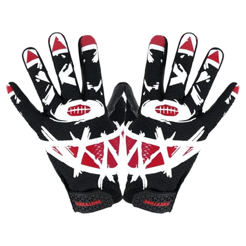 AIGEVTURE Youth Football Gloves Kids Receiver Sticky Football Gloves Boys Girls Black M - Image 1