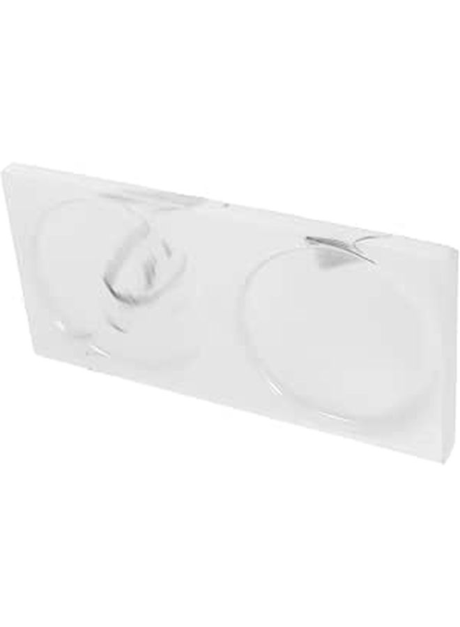 White Marble Serving Tray Vanity Counter Organizer For Bathroom Decor - Image 1