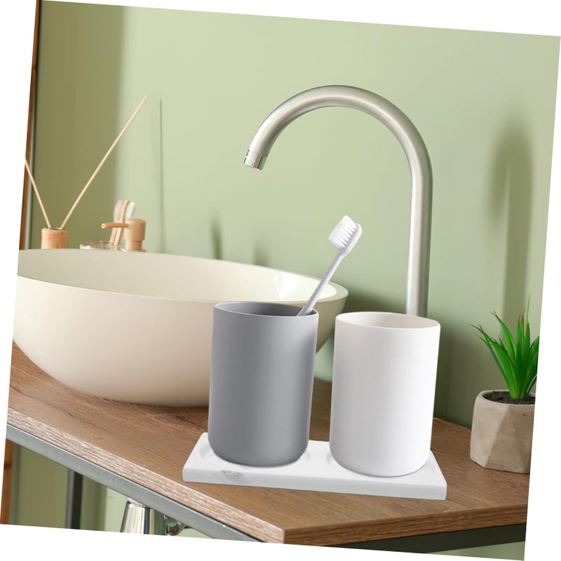 White Marble Serving Tray Vanity Counter Organizer For Bathroom Decor - Image 4