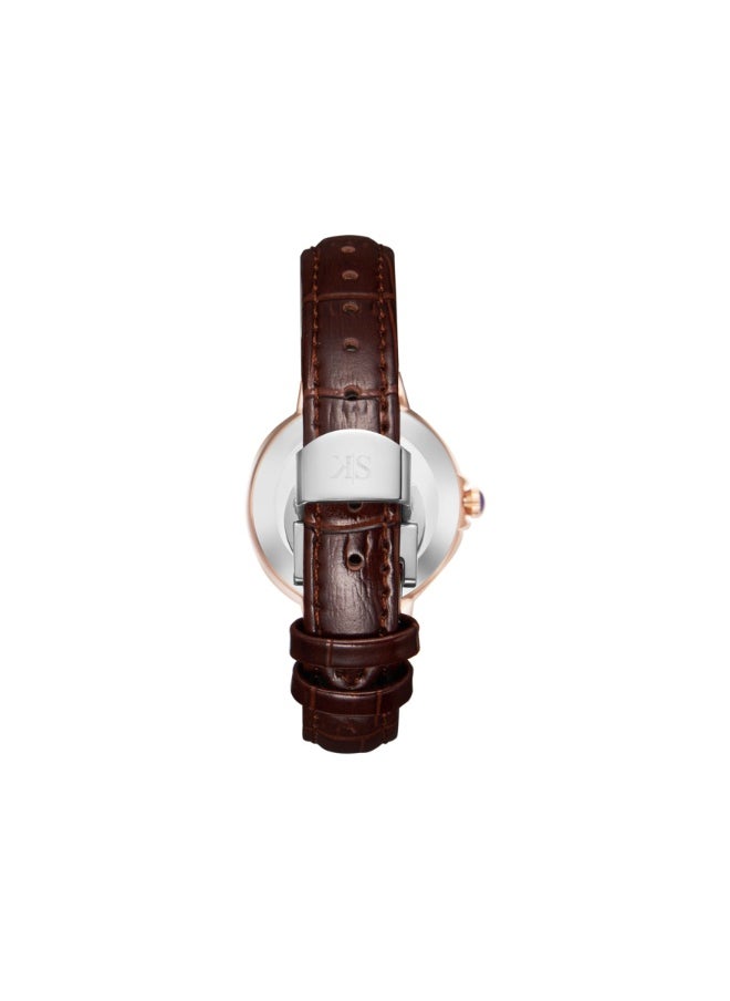 KENNETH SCOTT Women's Genuine Leather Analog Watch K23553-RLDW - 32 mm  - Image 3