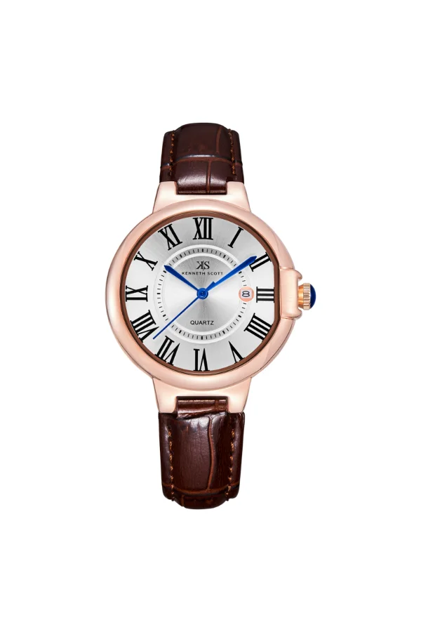 KENNETH SCOTT Women's Genuine Leather Analog Watch K23553-RLDW - 32 mm