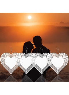 SAVITA 4pcs Sublimation Wind Spinner Blanks Heart, 8 inch Sublimation Blanks Spinners, Metal Wind Spinners for Crafts, 3D Wind Spinners Hanging for Indoor Outdoor Garden Lawn Yard Decoration  - Image 3