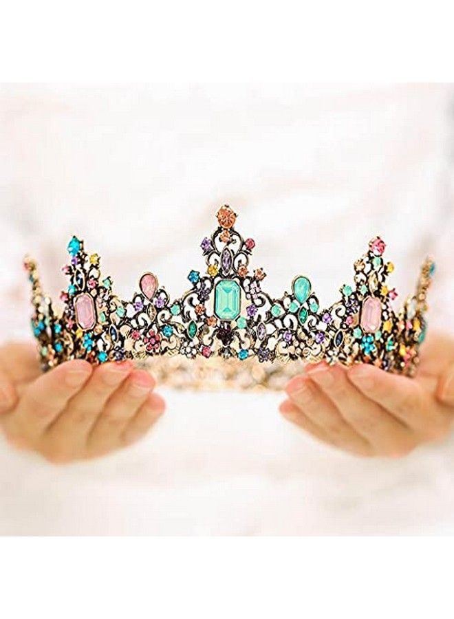 Yean Baroque Rhinestone Crowns And Tiaras Gold Bridal Queen Crown Crystal Wedding Tiara Crown For Women - Image 1