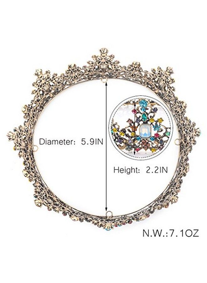 Yean Baroque Rhinestone Crowns And Tiaras Gold Bridal Queen Crown Crystal Wedding Tiara Crown For Women - Image 4